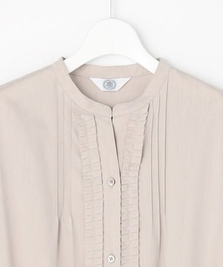J.PRESS LADIES S 【一枚で着映え】ライトタフタ タックプリーツ ワンピース グレージュ系