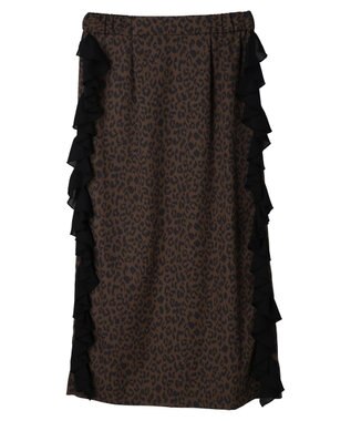 Green Parks ■ＥＳＣＡＲ　サイドラッフルナロースカート Leopard