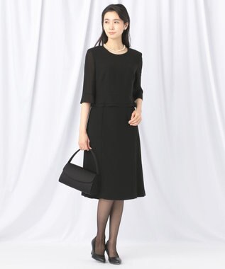 自由区 FORMAL 【オールシーズン対応】バーズアイ ジャケット+ワンピース ブラック系