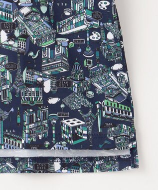 23区GOLF 【MEN】【吸水速乾/UVカット】パリマップ総柄ポロシャツ ネイビー系5