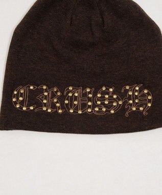 WEGO ロゴ刺繍スタッズビーニー ブラウン