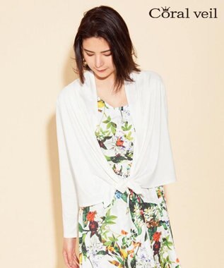 San-ai Resort（三愛水着楽園） Solid ショート丈羽織【Coral veil】 ホワイト