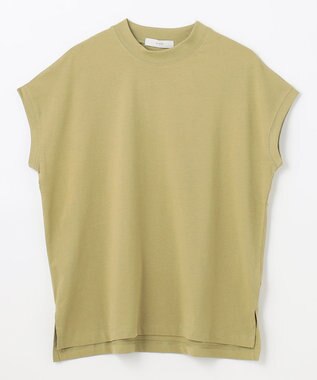 ANY L モックネックフレンチスリーブプルオーバー マスタード