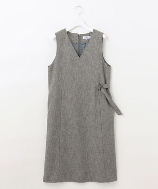 J.PRESS LADIES シャンブレーツイル ジャンパースカート ライトグレー系