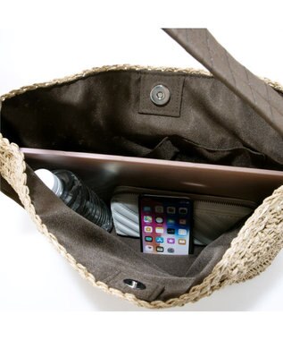 UNBILLION カシュカシュ cachecache / 下がりグログラン地柄編みトート カゴバッグ チョコ