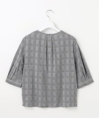 J.PRESS LADIES L チェックジャージー カットソー ブラック×ホワイト系