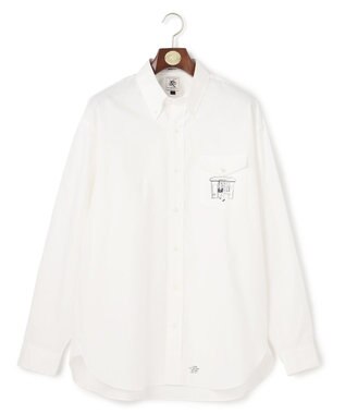 J.PRESS MEN 【AaronChang】【UNISEX】コットンダンガリー シャツ / B.D. / Baggy-Fit ホワイト系