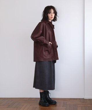 Green Parks ・ＥＬＥＮＣＡＲＥ　ＤＵＥ　フェイクレザーカバーオール Bordeaux