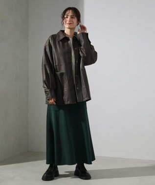 Green Parks ・ＥＬＥＮＣＡＲＥ　ＤＵＥ　フェイクレザーカバーオール Brown