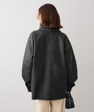 Green Parks ・ＥＬＥＮＣＡＲＥ　ＤＵＥ　フェイクレザーカバーオール Black