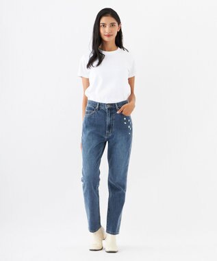 OP／FILA 【OP】刺繍付き美脚シルエットデニム ブルー