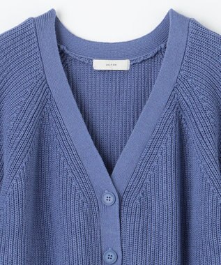 ANY 【洗濯機可/UVカット/アンチピリング】コットンＶネックカーディガン ブルー