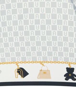 MOONBAT FURLA 折りたたみ傘 チャーム＆ロゴプリント UV 耐風 日本製 グレー