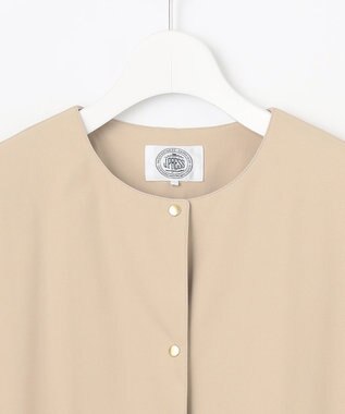 J.PRESS LADIES 【洗える・撥水】ドライツイルストレッチ ノーカラー コート ベージュ系