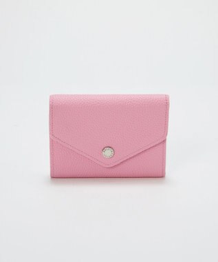 TOPKAPI 【Breath TOPKAPI】DUAL デュアル シュリンクレザー バイカラー 三つ折り 財布　薄型 / 軽量 ピンク