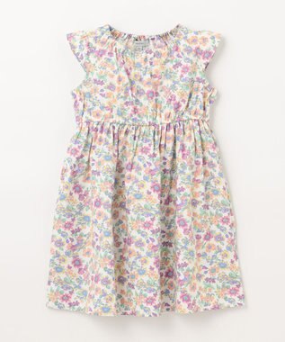 ANY KIDS プリント サマー ワンピース オフホワイト×花柄