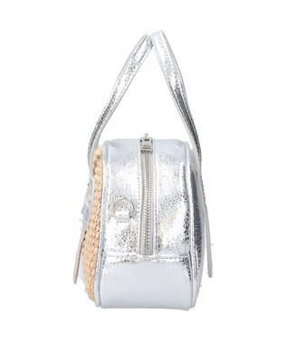 INTER-CHAUSSURES 【Christian Villa】異素材コンビミニボストンバッグ シルバーコンビ