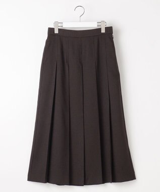 自由区 S 【セットアップ対応】リネンライクシンセティックタック スカート ダークブラウン