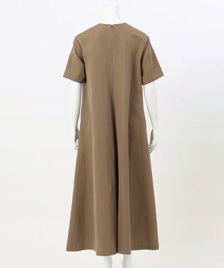 23区 【エステータ】ウールリネン 半袖フレアワンピース カーキ系