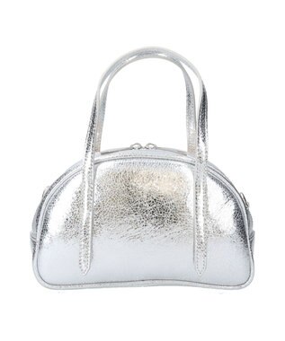 INTER-CHAUSSURES 【Christian Villa】異素材コンビミニボストンバッグ シルバーコンビ