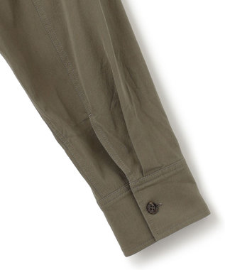 23区 S 【洗える】ミリタリーコットンギャバ シャツ カーキ系