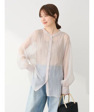 Green Parks ・ＥＬＥＮＣＡＲＥ　ＤＵＥ　シアーバックリボンチュニック Gray Beige