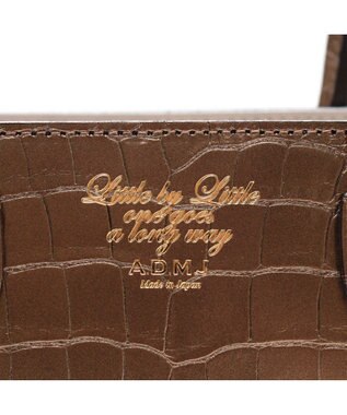 A.D.M.J. 【牛革】クロコ型押し ザ・ビーDカン付ミニトート ブロンス