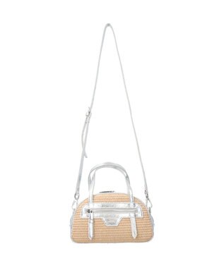 INTER-CHAUSSURES 【Christian Villa】異素材コンビミニボストンバッグ シルバーコンビ