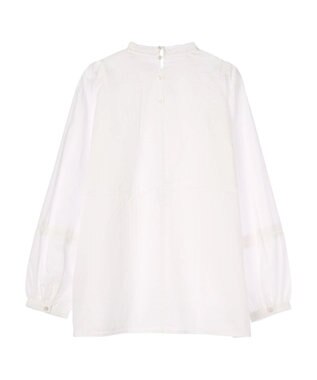 earth music&ecology ピンタックレースブラウス Off White