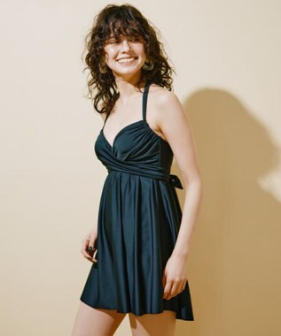 San-ai Resort（三愛水着楽園） ワコール定番商品カップ使用、GHIカップの大きなお胸に対応【グラマラスフィット】クロスワイヤーAライン水着　11EF-ML・13GHI-L LL ブラック