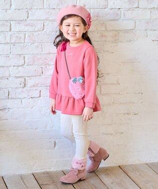 ANY KIDS 裏シャギーポシェットトレーナー ピンク×イチゴ