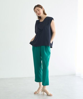 YECCA VECCA ドレープブラウス Navy