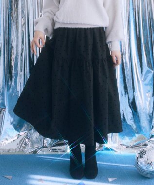 earth music&ecology ウエストシャーリングティアードスカート