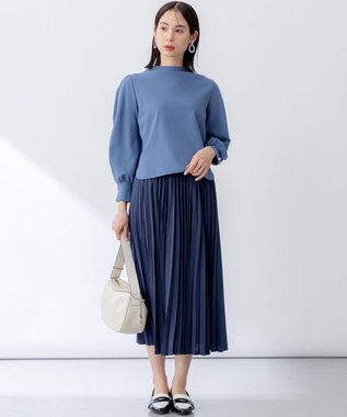 組曲 【WEB限定・2SET】ポンチトップス×プリーツスカートセットアップ ブルー×ネイビー系