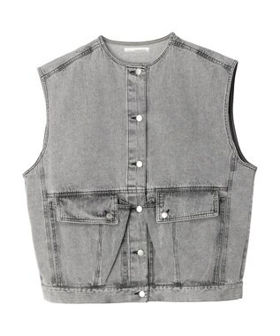 Green Parks ・ＥＬＥＮＣＡＲＥ　ＤＵＥ　ノーカラーデニムベスト Mix