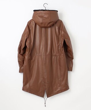 JOSEPH ABBOUD ベジタブルラムスキンレザーコート ダークブラウン系