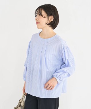 Green Parks イージーケア袖タックブラウス