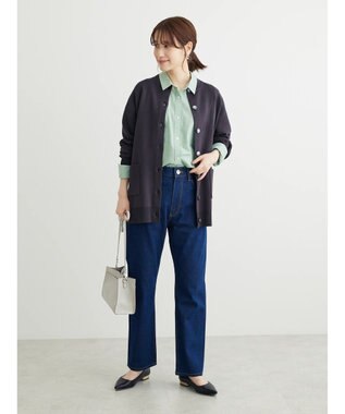 Green Parks ミドル丈モックネックカーディガン Dark Gray