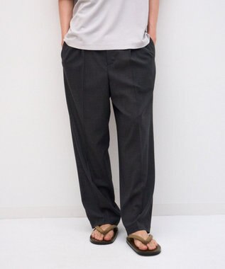 ATON TWIST WOOL GAUZE | ツータックイージーパンツ - UNISEX