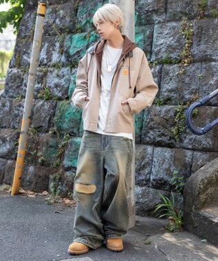 WEGO 【25年秋冬新作/MLサイズ展開】ワーカーズZIPジャケット ベージュ