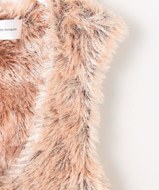 自由区 【カトリエムブーケ】Flower fur シャギーベスト ピンク