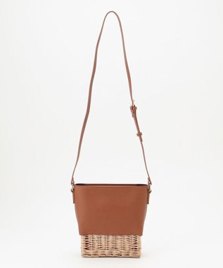 LA BAGAGERIE 【maison vert】【柳バスケット使用】コンビスクエアかごバッグ キャメル