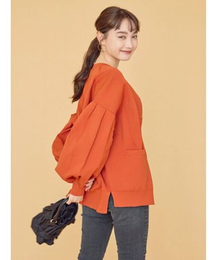 AMERICAN HOLIC エコカルットクルーネックカーディガン Terracotta