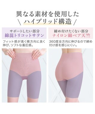 BRADELIS New York 【BRADELIS NewYork peace】綿混ストレッチハイブリッドガードル25 クロッチ付きで1枚履き可能な補整ガードル 消臭機能付き ブラデリス グレージュ