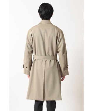 DAKS ウールギャバジン オーバーサイズステンカラーコート キャメル