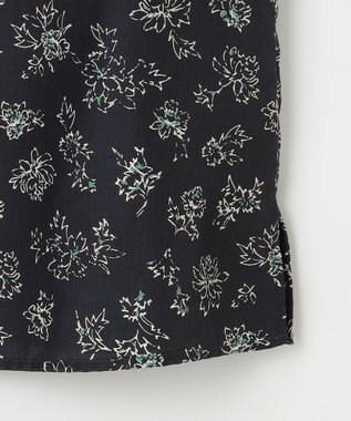 J.PRESS LADIES S 【洗える】ラインフラワープリント ブラウス ネイビー系