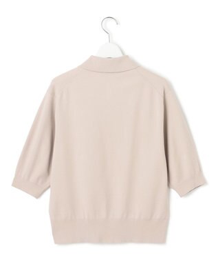 23区 L 【洗える/吊り干しOK】ヴィスコースストレッチ ポロニット カーディガン ベージュ系