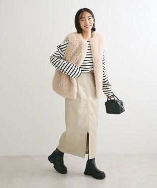 Green Parks ・ＥＬＥＮＣＡＲＥ　ＤＵＥフェイクレザーＷ－ＺＩＰスカー Ivory