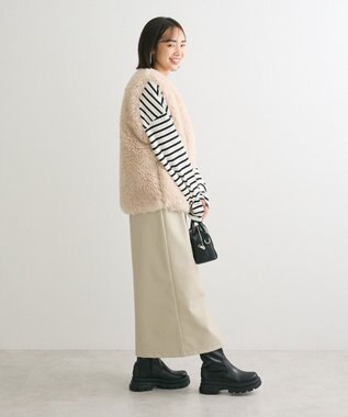 Green Parks ・ＥＬＥＮＣＡＲＥ　ＤＵＥフェイクレザーＷ－ＺＩＰスカー Ivory