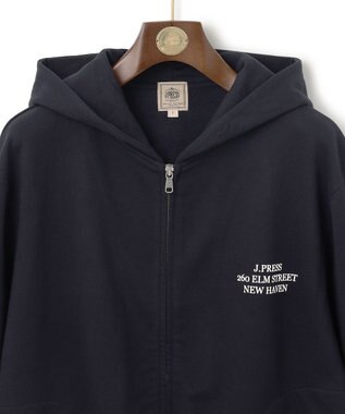 J.PRESS MEN インレージャージー ロゴフルジップパーカー ネイビー系